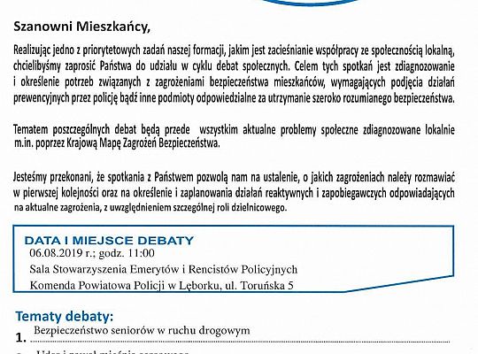 Policyjna debata dla seniorów 32256