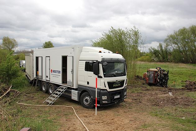 Wodociągowy przewiert sterowany pod rzeką Łebą