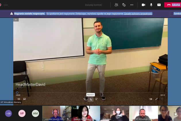 Projekt  Erasmus+  SP nr 1 w Lęborku,  spotkanie online w Hiszpanii