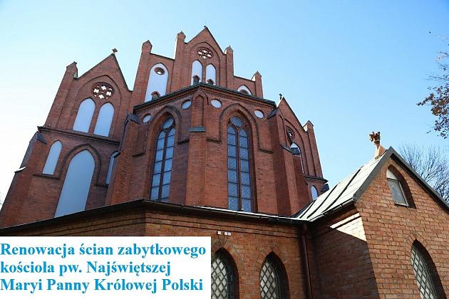W lutym mają zakończyć się prace projektowe związane z renowacją ścian zabytkowego kościoła pw. Najświętszej Maryi Panny Królowej Polski. Obie inwestycje zyskały 98 procent dofinansowania z Rządowego Programu Odbudowy Zabytków.