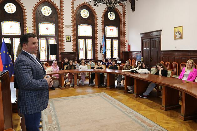 Wizyta gości ze Słowacji i spotkanie z burmistrzem w ratuszu