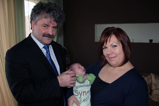 Odwiedziny u pierwszego lęborskiego dziecka urodzonego w 2012 roku