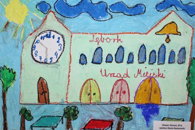 Herb miasta i Urząd Miejski w Lęborku w pracach plastycznych