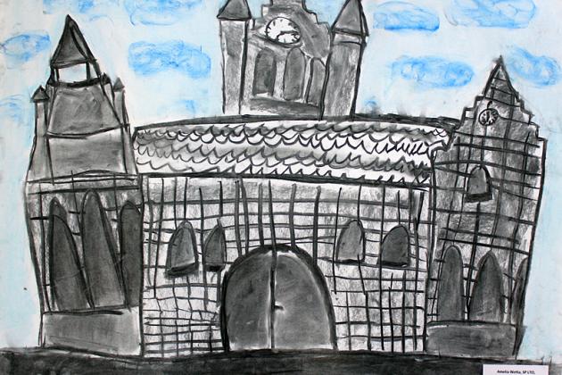 Herb miasta i Urząd Miejski w Lęborku w pracach plastycznych