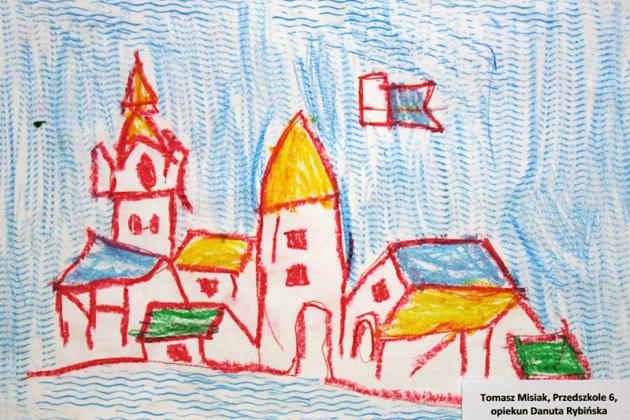 Herb miasta i Urząd Miejski w Lęborku w pracach plastycznych