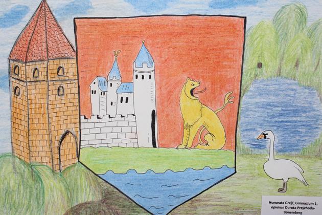 Herb miasta i Urząd Miejski w Lęborku w pracach plastycznych