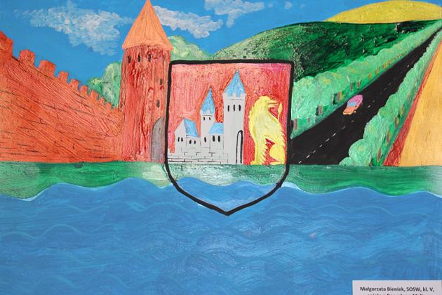 Herb miasta i Urząd Miejski w Lęborku w pracach plastycznych