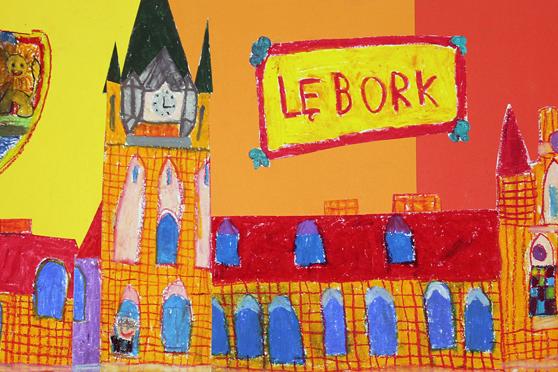 Herb miasta i Urząd Miejski w Lęborku w pracach plastycznych