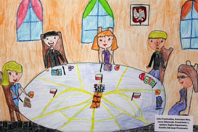 Herb miasta i Urząd Miejski w Lęborku w pracach plastycznych