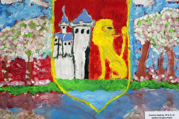 Herb miasta i Urząd Miejski w Lęborku w pracach plastycznych