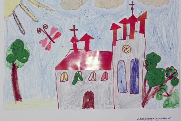 Herb miasta i Urząd Miejski w Lęborku w pracach plastycznych