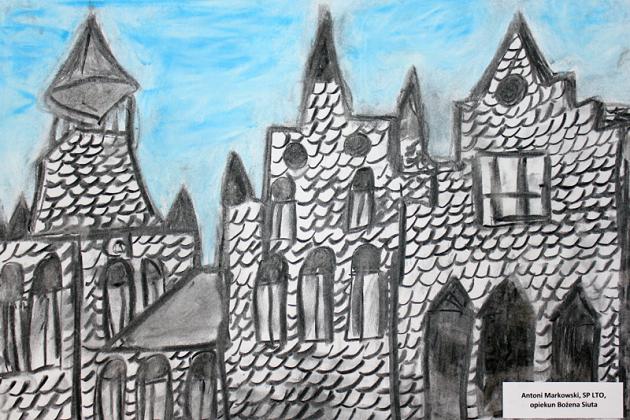 Herb miasta i Urząd Miejski w Lęborku w pracach plastycznych