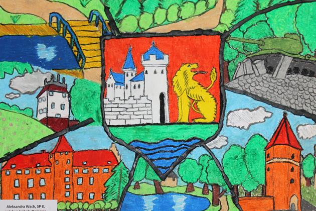 Herb miasta i Urząd Miejski w Lęborku w pracach plastycznych