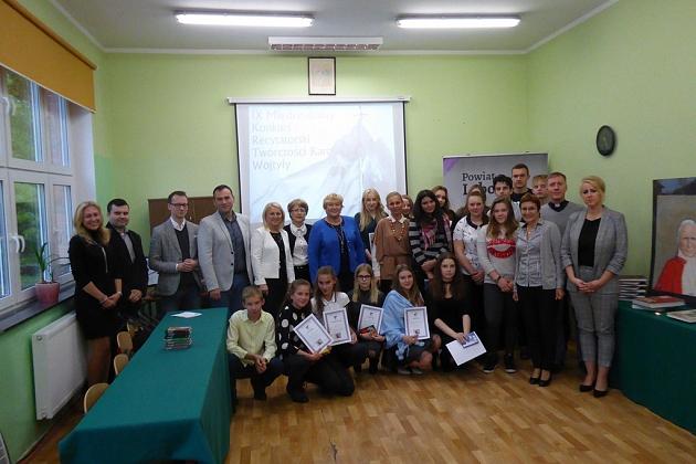 IX międzyszkolny konkurs recytacji twórczości Karola Wojtyły