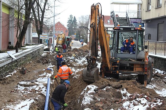 Wykopy na Waryńskiego w ramach projektu „Skarby Lęborka”