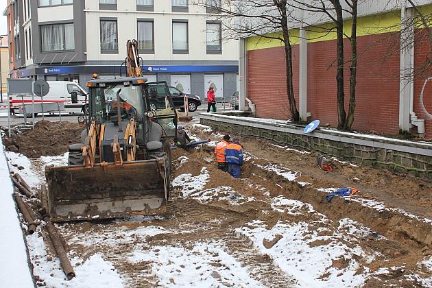 Wykopy na Waryńskiego w ramach projektu „Skarby Lęborka”