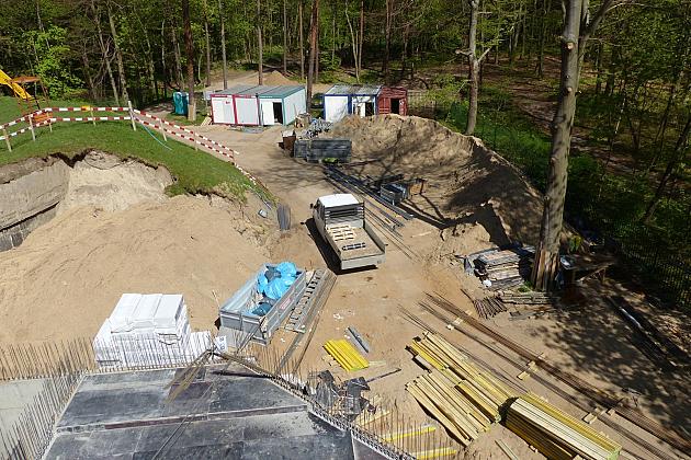 Przebudowa Wieży Ciśnień. Prace na poziomie parteru