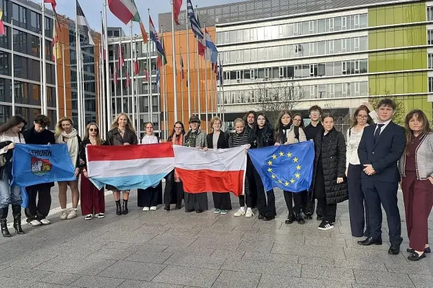 Lęborska młodzież z wizytą w Parlamencie Europejskim i partnerskim Dudelange