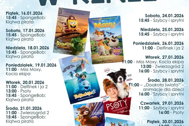Ferie zimowe 2026 w Lęborku - kino, sport, kultura i kreatywna zabawa