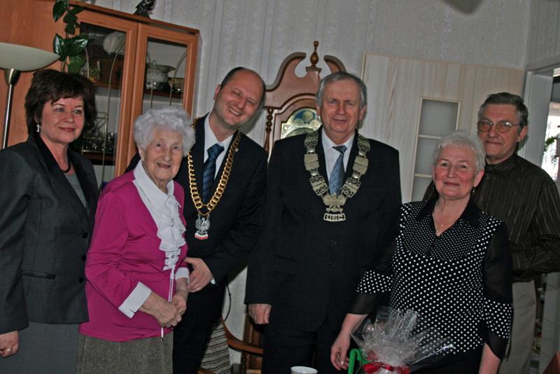 Burmistrz u stuletniej lęborczanki