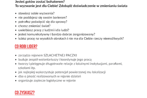 Szlachetna paczka szuka lidera w Lęborku