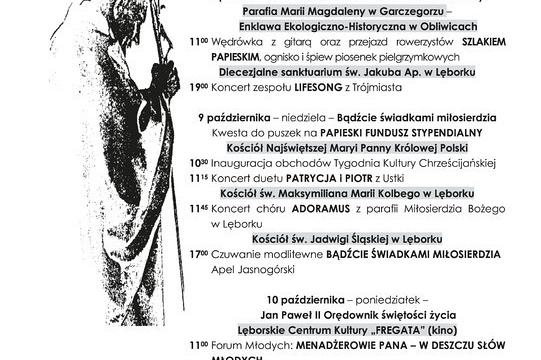 Program XIII Lęborskiego Tygodnia Kultury Chrześcijańskiej