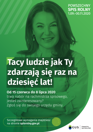 Nabór kandydatów na rachmistrzów terenowych do Powszechnego Spisu Rolnego 2020