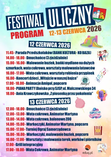 Festiwal Uliczny 2026 – dwa dni pełne atrakcji dla całych rodzin